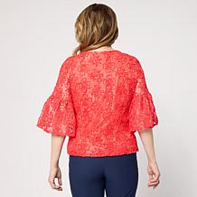 Jaclyn Smith 3/4-Sleeve Embroidered Lace Jacket