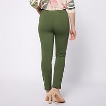 Jaclyn Smith Ankle Pull On Ponte Pant with Side Slits