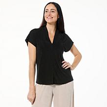 Jaclyn Smith Cap Sleeve V-Neck Top