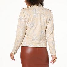 Jaclyn Smith Faux Suede Moto Jacket