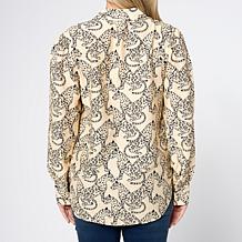 Jaclyn Smith Hi-Lo Long Sleeve Wrap Blouse