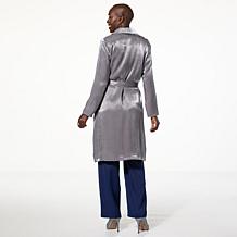 Jaclyn Smith Metallic Belted Trench Coat