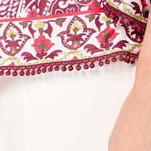 Jaclyn Smith Printed Knit Peasant Top