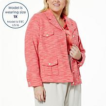 Jaclyn Smith Stretch Knit Tweed Jacket