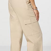 Jaclyn Smith Stretch Linen Blend Pull-On Cargo Pant