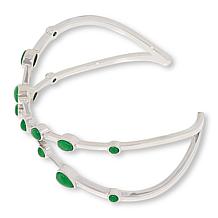 Jade of Yesteryear Multi-Cut Jade Cross-Over Cuff Bracelet