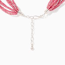 Jay King 10 Strand Baroque Rose Rhodonite Necklace, Sterling