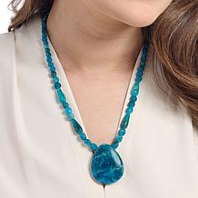 Jay King 18" Blue Apatite Mixed Shape Beaded Drop Necklace