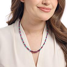 Jay King 18" Ruby and Baja Turquoise Beaded Necklace