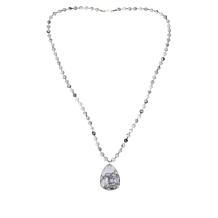 Jay King 36" Sterling Silver White & Gray Magnesite Pear Drop Necklace