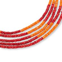 Jay King 5-Strand Red and Orange Coral 18" Necklace
