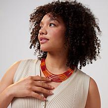 Jay King 5-Strand Red and Orange Coral 18" Necklace