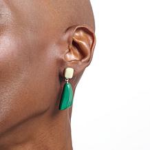 Jay King African Meadow and Malachite Sterling Silver Dangle Earrings