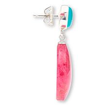 Jay King Amazonite and Baroque Rose Rhodonite Drop Earrings