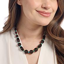 Jay King Amber and Azure Peaks Turquoise Necklace