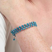 Jay King Apatite & Pink Tourmaline Sterling Silver Coil Bracelet