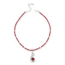 Jay King Baroque Rose Rhodonite Pendant with Bead Necklace