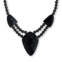 Jay King Black Chalcedony and Micro Opal Inlay Reversible Necklace