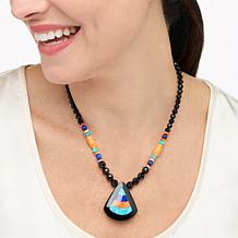 Jay King Black Chalcedony and Multigemstone 18" Necklace