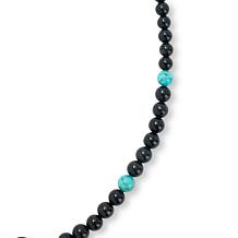 Jay King Black Serpentine and Chilean Turquoise Inlay Necklace