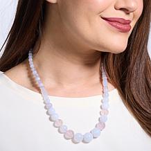 Jay King Blue Chalcedony & Rose Quartz Bead Necklace