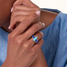 Jay King Campitos Turquoise and Lapis Wide Band Ring