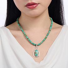 Jay King Chilean Turquoise Pendant Beaded Necklace