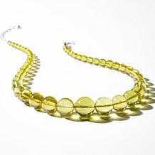 Jay King Compressed Green Amber Graduated Bead 18" Necklace