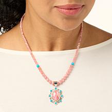Jay King Gallery Collection Rhodochrosite & Turquoise Pendant-Necklace