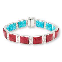 Jay King Gallery Collection Turquoise and Coral Reversible Bracelet