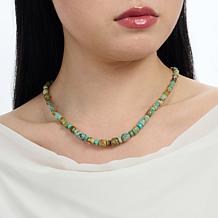 Jay King Gold Matrix Turquoise Necklace, Sterling