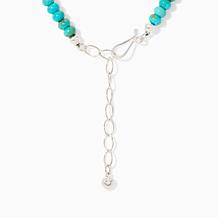 Jay King Kingman Turquoise Pendant w/ Beaded Necklace, Sterling Silver