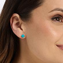 Jay King Kingman Turquoise Square Stud Earrings