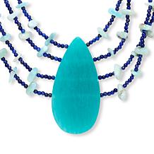 Jay King Lapis, Larimar and Amazonite 18" Multi-Strand Necklace
