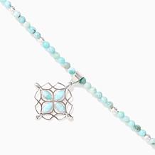 Jay King Larimar Pendant with Beaded Necklace, Sterling