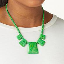 Jay King Lemon Lime Turquoise Beaded Necklace with Freeform Drops