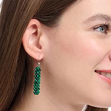Jay King Malachite Woven Bead Drop Earrings