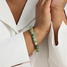 Jay King Men's Silver & Multicolor Turquoise Bead Stretch Bracelet