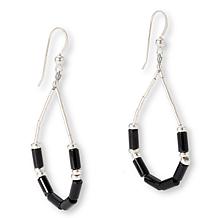 Jay King Midnight Chalcedony Beaded Necklace and Hoop Earrings Set