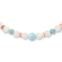 Jay King Mother-of-Pearl, Larimar & Orange Oyster Shell Necklace