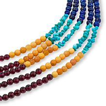 Jay King Multicolor Multigemstone Bead Colorblock 5-Strand Necklace