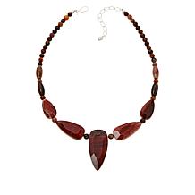 Jay King Multicolor Petrified Wood Sterling Silver 18" Necklace