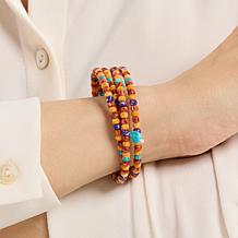 Jay King Multicolor Spiny Oyster Shell & Turquoise Bead Coil Bracelet