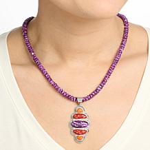 Jay King Multicolor Spiny Oyster Shell Pendant with Bead Necklace