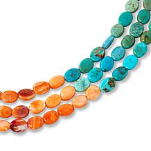 Jay King Orange Spiny Oyster Shell and Turquoise Bead 18" Necklace