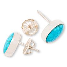 Jay King Oval Kingman Turquoise Sterling Silver Stud Earrings