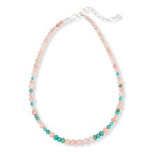 Jay King Peruvian Pink Opal and Turquoise Bead Necklace