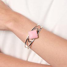 Jay King Peruvian Pink Opal Sterling Silver Split-Cuff Bracelet