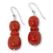 Jay King Red Branch Coral Bead Drop Earrings