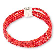 Jay King Red Sea Bamboo Coral Magnetic 6-3/4" Bracelet